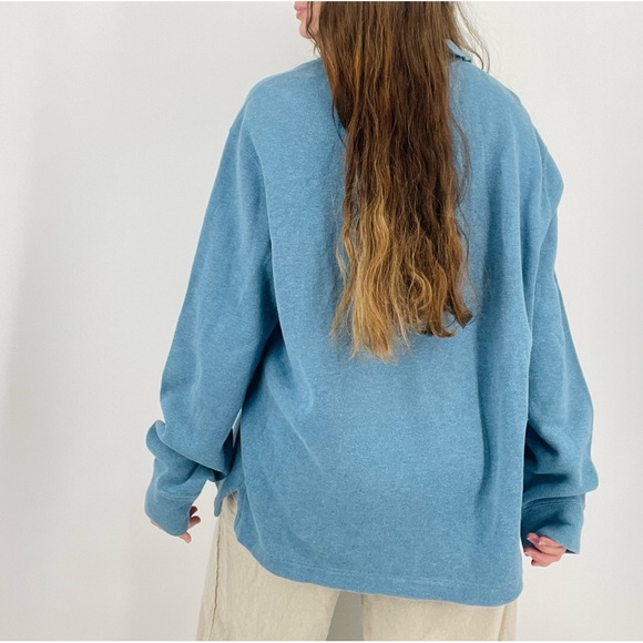 SOLD ralph lauren sky blue quarter zip pullover sweatshirt 100% cotton size XL - Picture 5 of 8